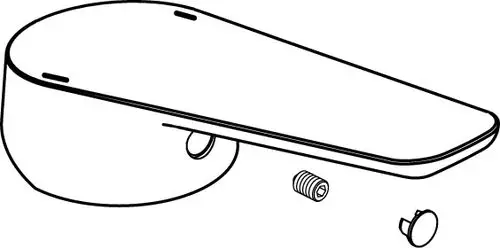 Griffhebel in chromfarbenem Design, mit Logo von Ideal Standard, inklusive Schraube und Abdeckung, zur Verwendung in Sanitäranlagen.